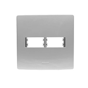 Placa 4X4 2 Módulos Separados C/ Suporte Branca Siena Matte - ALUMBRA