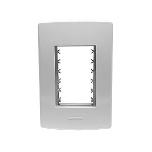 Placa 4X2 3 Módulos C/ Suporte Branca Siena Matte - ALUMBRA
