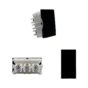 Módulo Interruptor Simples 10A 250V Preto Siena Matte - ALUMBRA