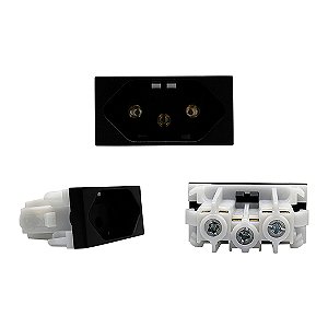 Módulo Tomada 10A 250V Preto Siena Matte - ALUMBRA