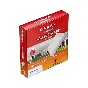 Luminária Led Sobrepor Quadrada ABS 12W 6500K BIV - OUROLUX