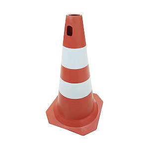 Cone De Sinalização Laranja e Branco 50CM - PLASTCOR
