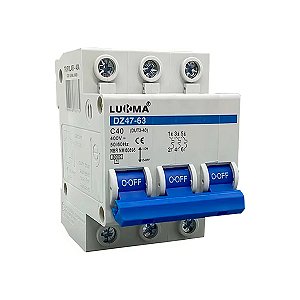 Disjuntor Mini Tripolar 40A 3 Polos - LUKMA