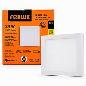 Luminária Led Sobrepor Quadrada 24W 3000K BIV - FOXLUX