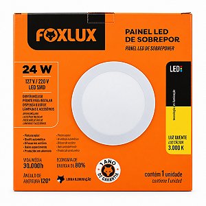 Luminária Led Sobrepor Redonda 24W 3000K BIV - FOXLUX