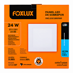 Luminária Led Sobrepor Quadrada 24W 6500K BIV - FOXLUX