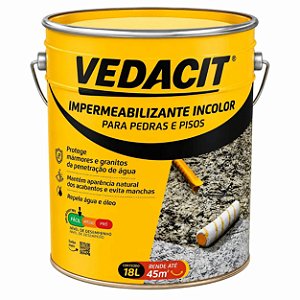 Impermeabilizante Incolor P/ Pedras e Pisos Base Solvente 18L - VEDACIT