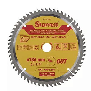 Disco Serra 184 X 20MM 7.1/4" X 25/32" X 60T - STARRET