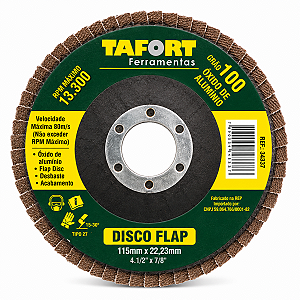 Disco Flap Óxido de Alumínio 115mm Gr100 - TAFORT