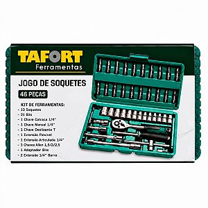 Jogo de Soquetes Maleta 46 Peças - TAFORT