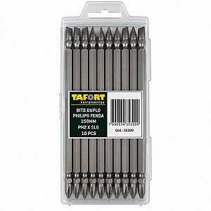 Jogo de Bits Duplo Philips Fenda (10Pçs) 150mm - TAFORT
