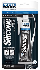 Silicone Acético 50G Preto Alta Temperatura com Blister  - TEKBOND