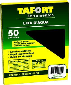 Lixa D'Água Gr 080 (50Pcs) - TAFORT