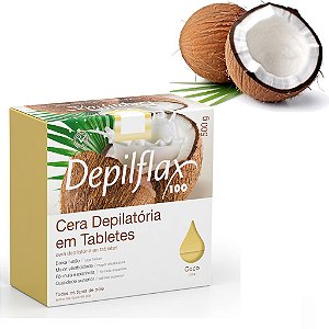 cera depilatória em tabletes coco depilflax baixa fusão 500g