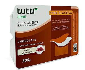 CERA ELÁSTICA DEPILAÇÃO PROFISSIONAL CHOCOLATE 500G / TUTTI DEPIL