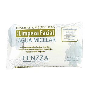 TOALHAS UMEDECIDAS DE LIMPEZA FACIAL COM ÁGUA MICELAR / FENZZA