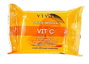 LENÇOS DE LIMPEZA FACIAL - VITAMINA C / VIVAI