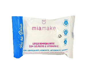 LENÇO DEMAQUILANTE COM COLÁGENO E VITAMINA C - VAI NA BOLSA / MIA MAKE
