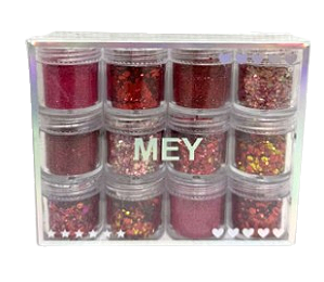KIT COM 12 POTINHOS DE GLITTER / MEY