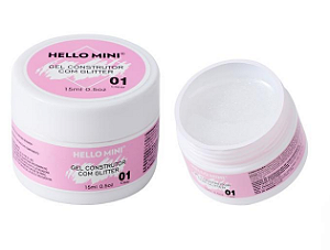 GEL PARA UNHA COM GLITTER- 01 CLEAR/HELLO MINI