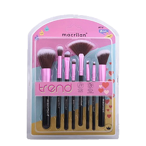KIT COM 8 PINCÉIS PARA MAQUIAGEM - MT10 / MACRILAN