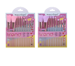 KIT COM 10 PINCÉIS PARA MAQUIAGEM - MT07 / MACRILAN