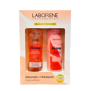 KIT BANHO PREMIUM SABONETE + HIDRATANTE - MORANGO / LABORENE
