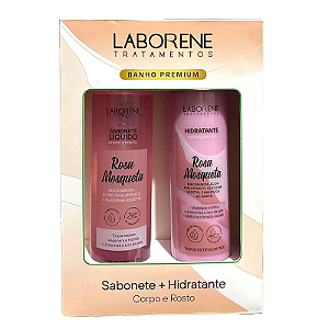 KIT BANHO PREMIUM SABONETE + HIDRATANTE - ROSA MOSQUETA / LABORENE