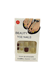 UNHAS POSTIÇAS DECORADA PARA PÉS C/ 12 PCS