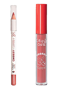 KIT LÁBIAL CHERRY LOVE (LÁPIS + BATOM) - COR 3 / CITY GIRLS