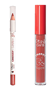 KIT LÁBIAL CHERRY LOVE (LÁPIS + BATOM) - COR 4 / CITY GIRLS