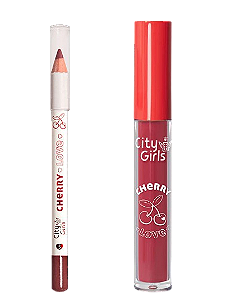 KIT LÁBIAL CHERRY LOVE (LÁPIS + BATOM) - COR 5/ CITY GIRLS