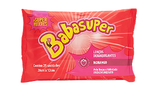 LENÇO DEMAQUILANTE BABASUPER - MORANGO / #SUPERPODERES