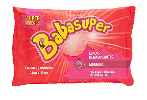 LENÇO DEMAQUILANTE BABASUPER - MORANGO / #SUPERPODERES