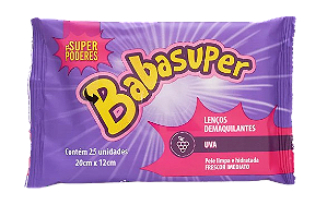LENÇO DEMAQUILANTE BABASUPER - UVA / #SUPERPODERES