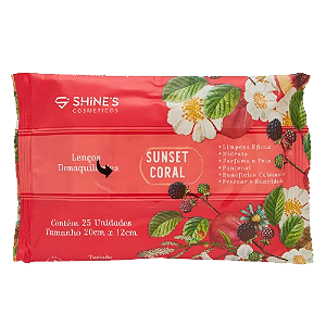 LENÇOS DEMAQULANTES - SUNSET CORAL / SHINE´S