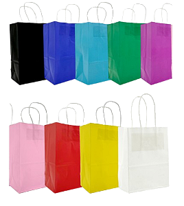 SACOLA DE PAPEL CORES VARIADAS (SAC0144) P - 12 X 15 X 6 cm