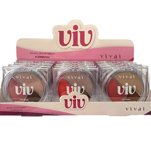 TRIO DE BLUSH, ILUMINADOR E CONTORNO VIV / VIVAI