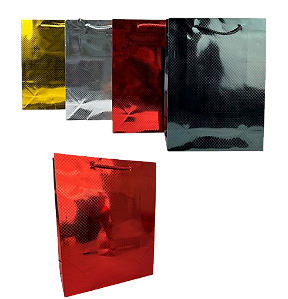 SACOLA DOURADA P/ PRESENTE - LC7352 - 32X26X10CM