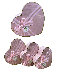 KIT CAIXA CORAÇÃO C/ 3 PCS - LC6942 - G(22X20X9CM) / M(19X17X7,5CM) / P(16X14X6CM)