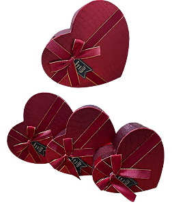 KIT CAIXA CORAÇÃO C/ 3 PCS - LC6938 - G(22X20X9CM) / M(19X17X7,5CM) / P(16X14X6CM)