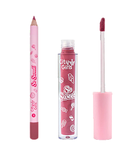 KIT LABIAL SO SWEET (LÁPIS + BATOM) - COR 1 / CITY GIRLS
