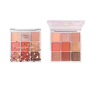 PALETA DE SOMBRAS 9 CORES - CRAZY FOR YOU - COR:B / CITY GIRLS
