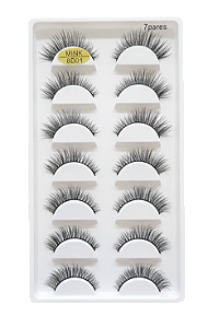 CARTELA COM 7 PARES DE CÍLIOS POSIÇOS - MINK 8D01 / RUBY ANJO