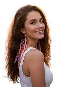 ARGOLA COM FITAS COLORIDAS