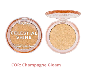 ILUMINADOR COMPACTO CELESTIAL SHINE-COR CHAMPAGNE GLEAM/ RUBY ROSE