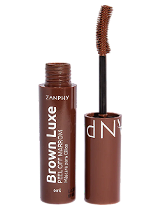 MÁSCARA PARA CÍLIOS BROWN LUXE- PEEL OFF MARROM- / ZANPHY