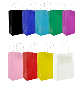 SACOLA DE PAPEL CORES VARIADAS (SAC0165) G - 26 X 33 X 12 cm