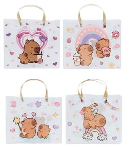 SACOLA DE PLÁSTICO PARA PRESENTE CAPIVARA- 38X32X12CM