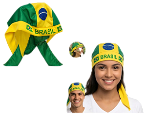 BANDANA UNISSEX - BRASIL VERDE E AMARELO